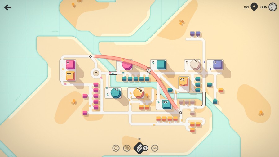 A screenshot of the video game Mini Motorways (2021)